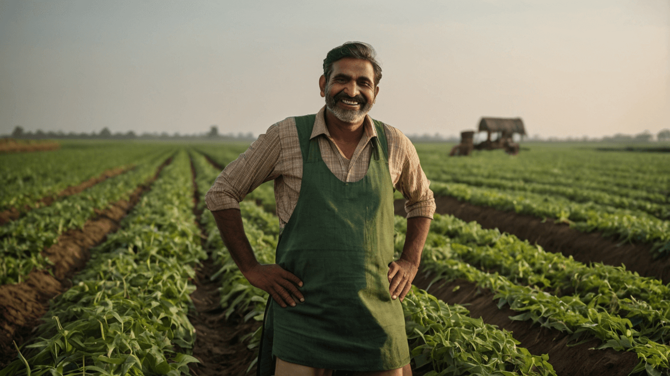 Farmer in field